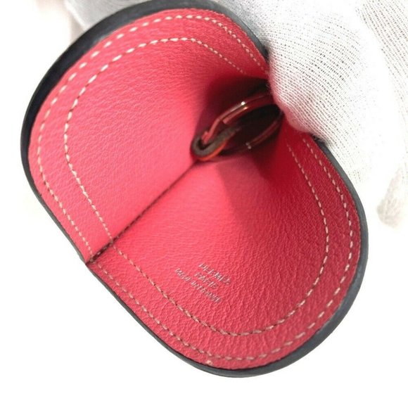 AUTHENTIC HERMES Horse Camaiueu Key ring charm Bag Charm Key Holder Epsom - Picture 8 of 8